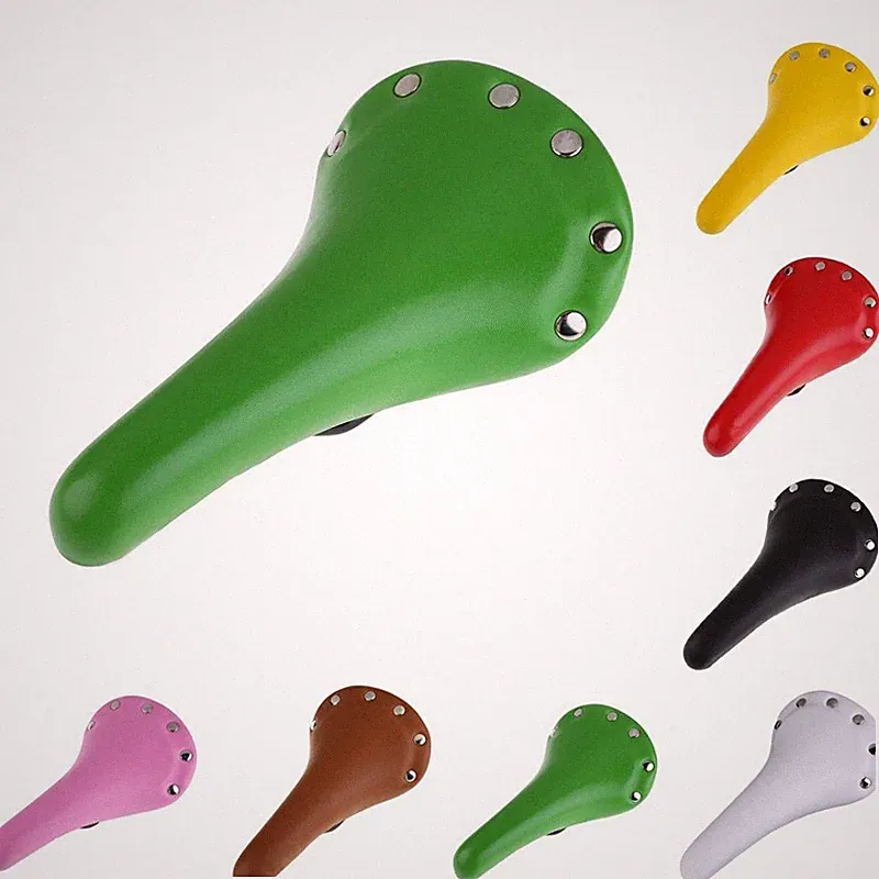 1*Vintage Rivets Bike Saddle Fixie Road Bicycle Seat Fixed Gear Cushion Pad